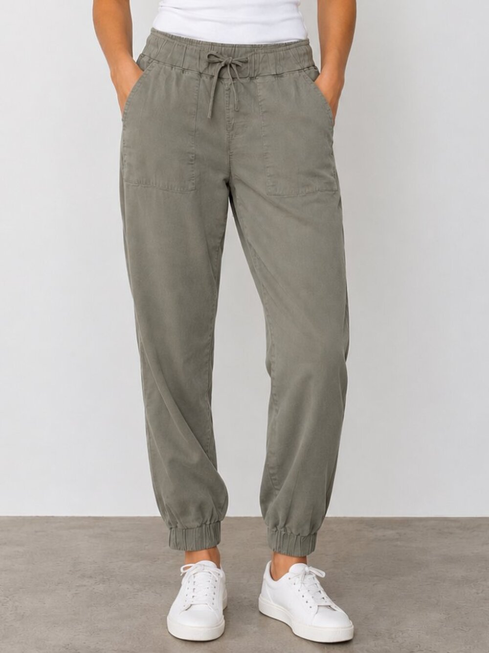 Buffalo David Bitton Men's Olive Green Jogger Pants Size Small Drawstring Tapere